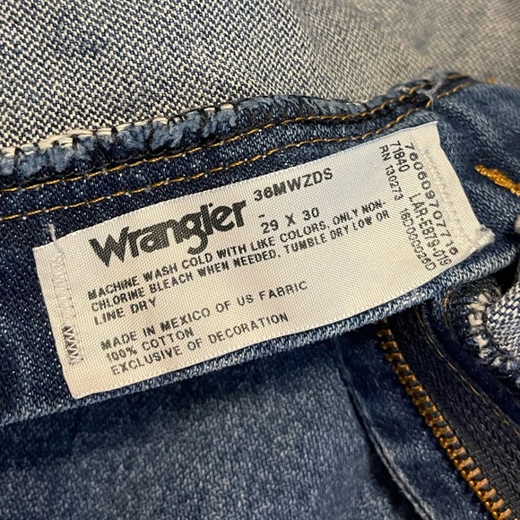 100% Cotton Wrangler 29x30 Men’s Slim Fit 36 MWZ Straight Leg Denim Jeans - Picture 11 of 11